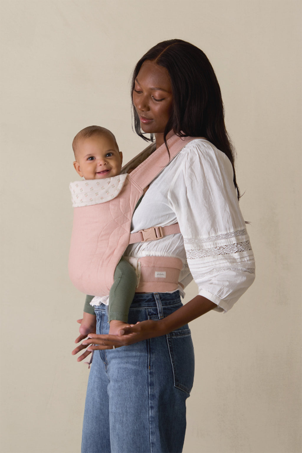 Blush Floret Soft Buckle Carrier by Mythora