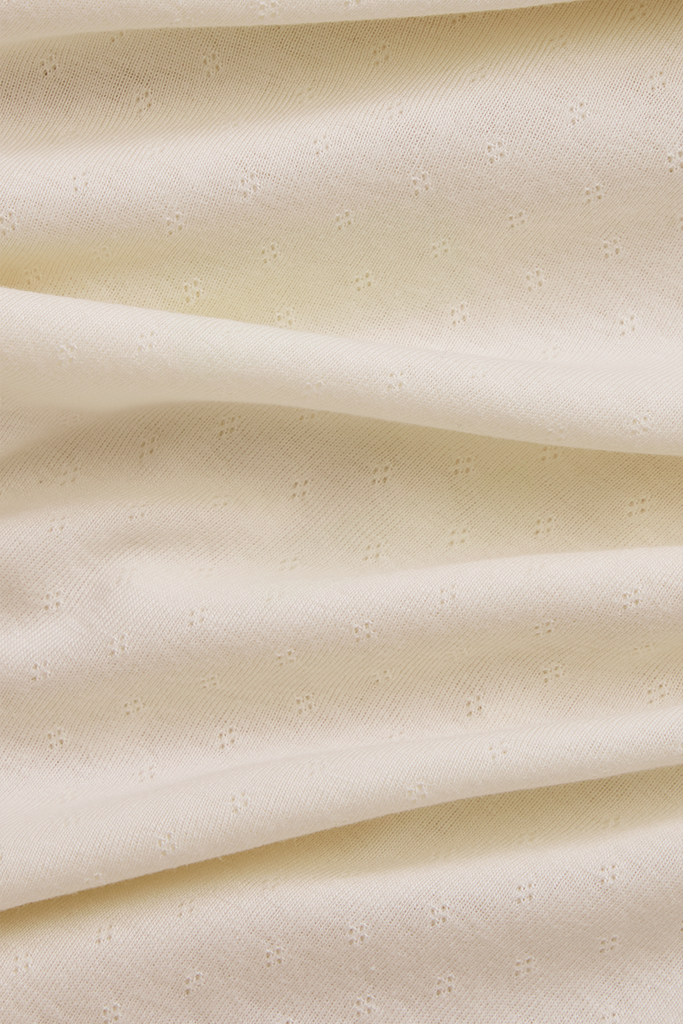 Cream Pointelle Baby Wrap by Mythora