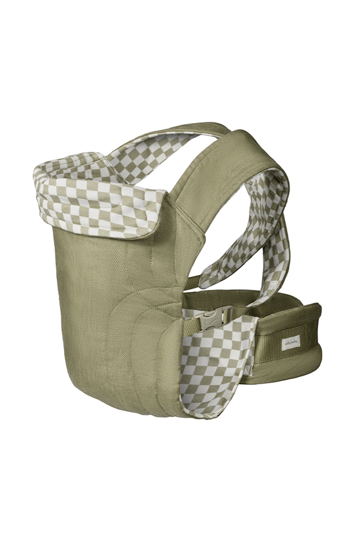Sage Chequer Soft Buckle Carrier by Mythora