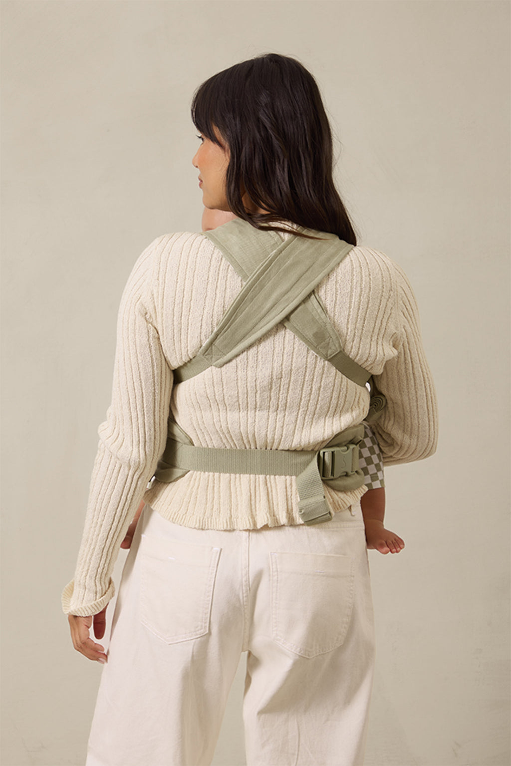Sage Chequer Soft Buckle Carrier by Mythora