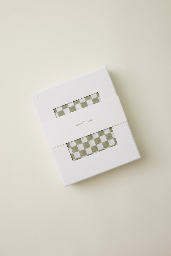 Sage Chequer Baby Wrap by Mythora